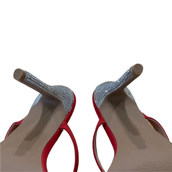 Qupid red heels sandals. Size 8.5 sparkly heels 4”. Almost new one flaw - Picture 4 of 6